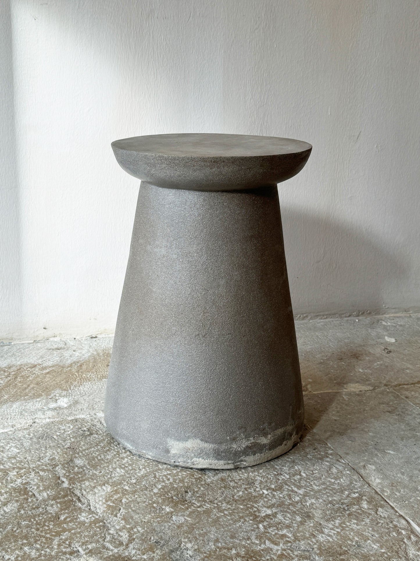 Grey Earthware Unglazed Bedside Table II