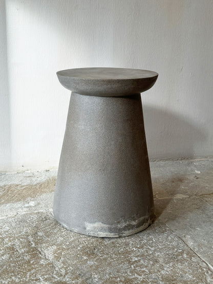 Grey Earthware Unglazed Bedside Table II
