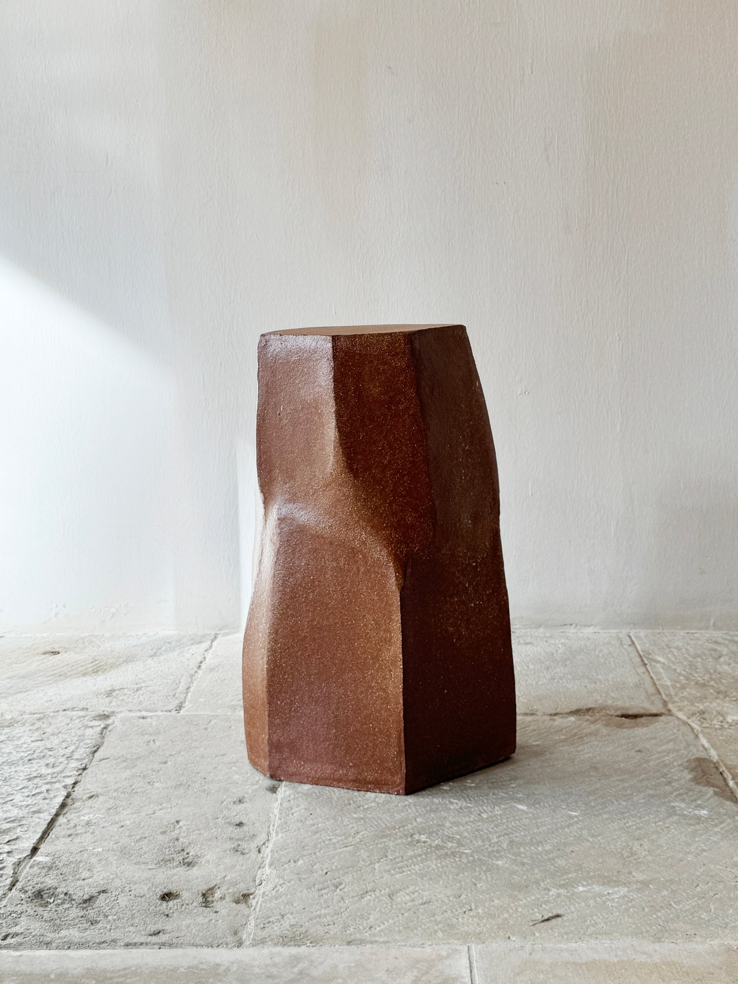 Terracotta Transparent Glazed Bedside Table I