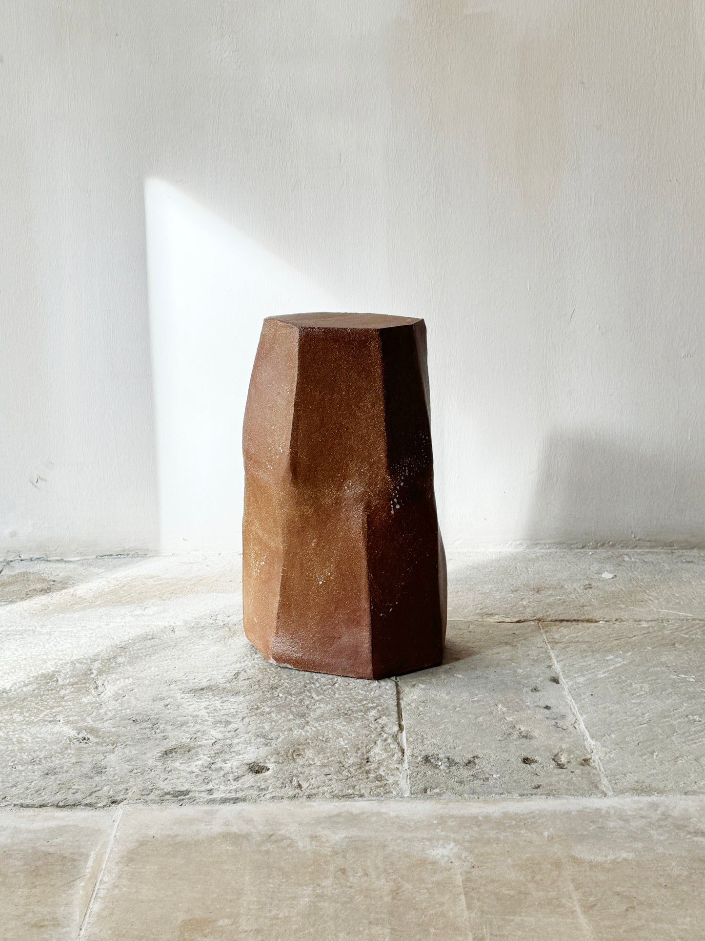 Terracotta Transparent Glazed Bedside Table I